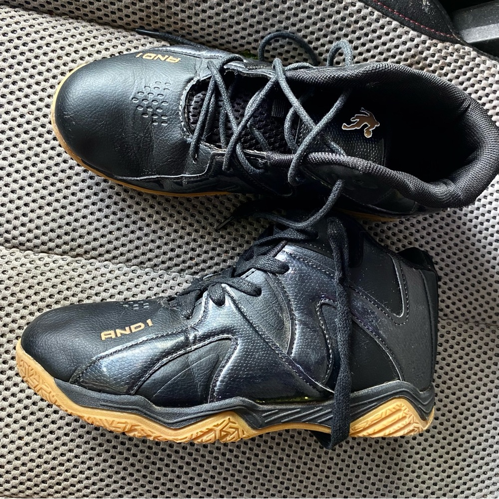 AND1 Black and Gold High-Top Sneakers